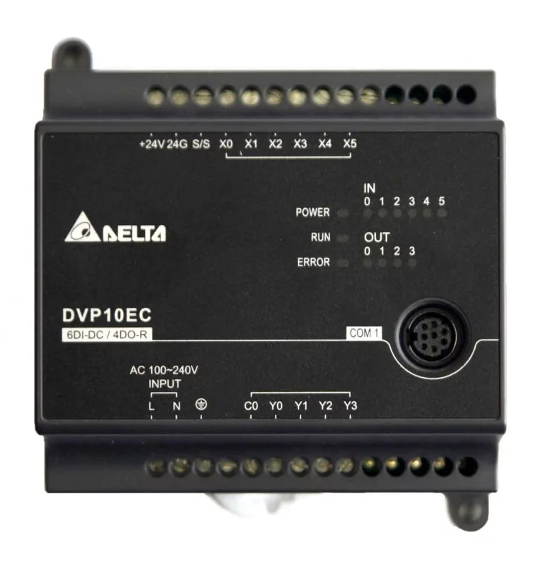 DVP10EC00T3 10 Point, 6DI/4DO (Transistor), 100~240 AC Power ,1 COM: RS232